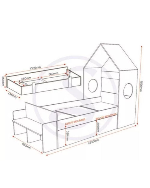 Cody 1 Drawer house bed