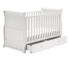 East Coast Alaska Sleigh Cot Bed with Drawer in White