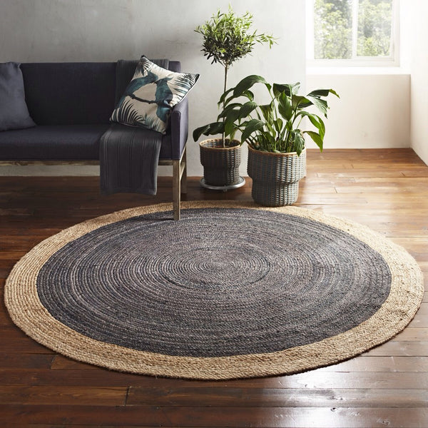 Milano Soft Jute Rug with Light Grey Centre