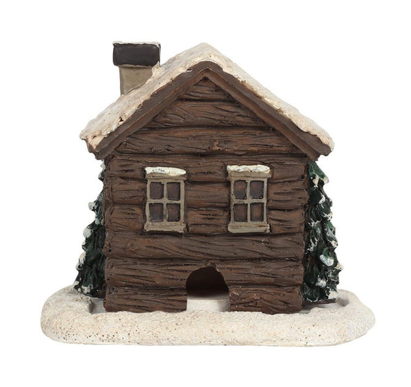 Log cabin incense burner