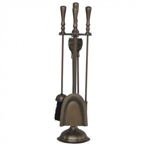Pewter 4 piece fire companion set