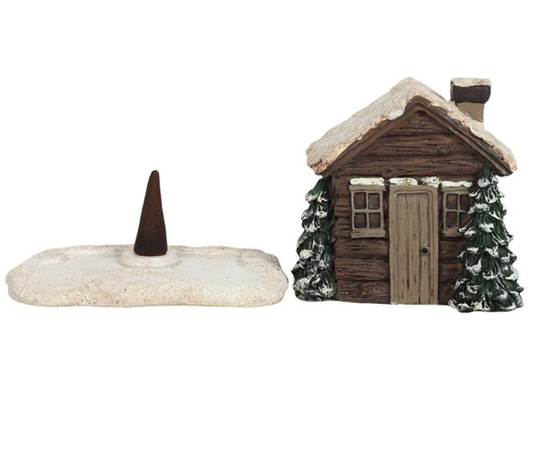 Log cabin incense burner
