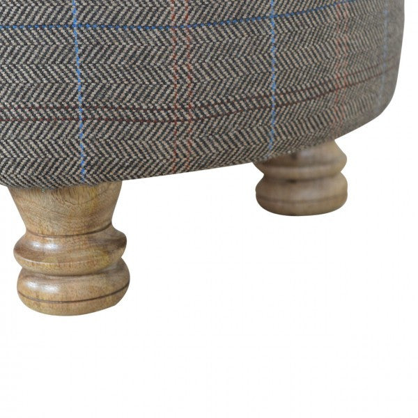 Tweed Oval Footstool