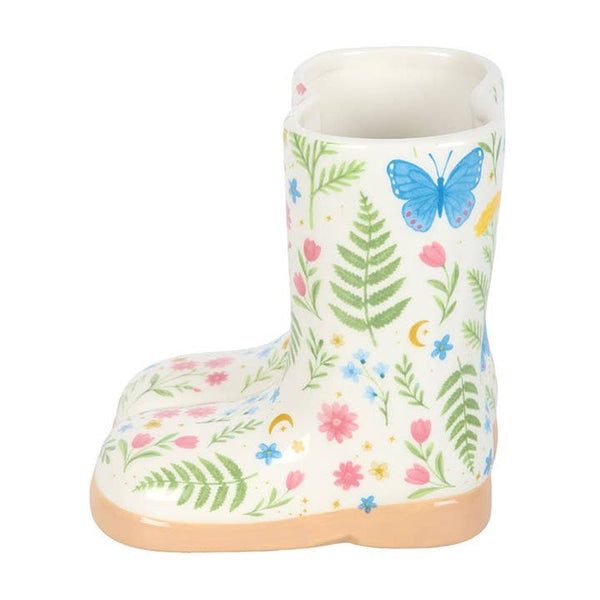 Luna Bloom Floral Print Welly Rain Boot Planter