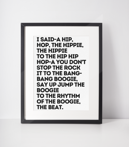 Rappers Delight Lyrics Print