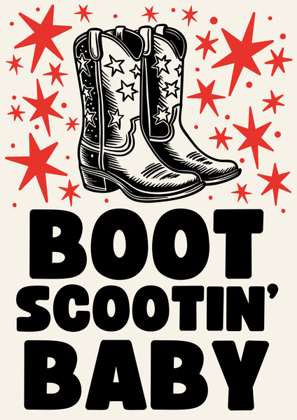 Boot Scootin’ baby print
