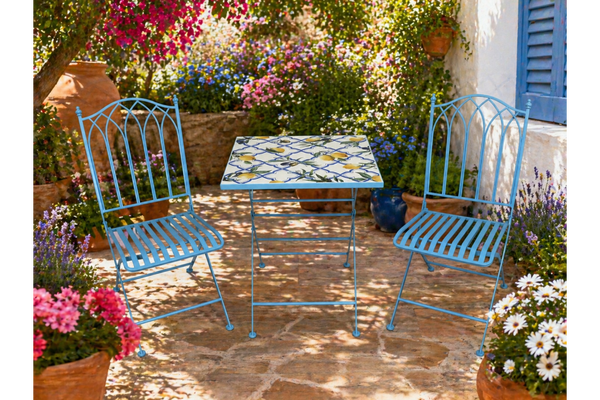 Santorini mosaic table and chairs