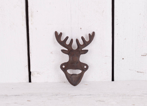 Cast Iron Traditional Style Bar Bottle Opener With Stag