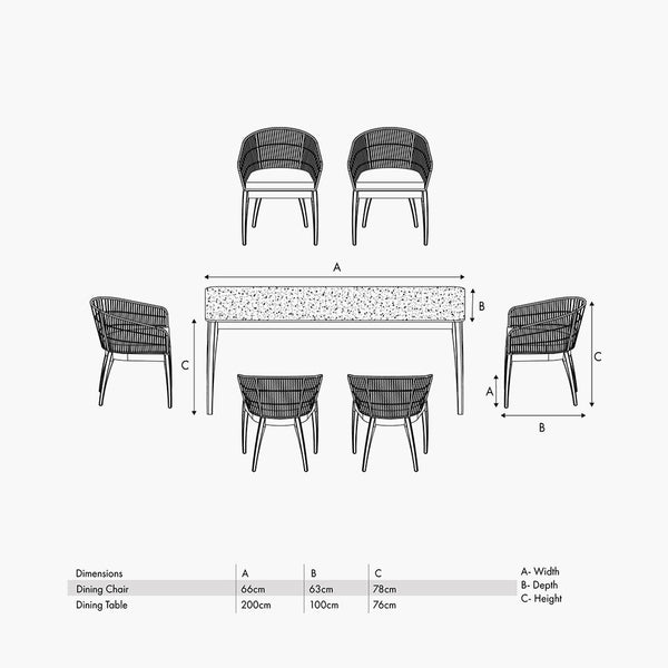 Moeven 6 seater outdoor dining set
