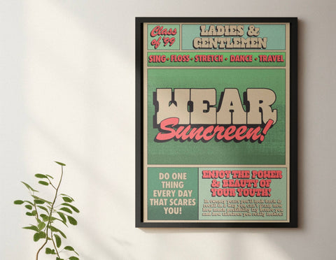 Wear Sunscreen Music Inspired print