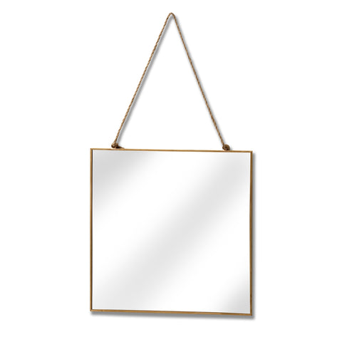 Gold edged square wall mirror