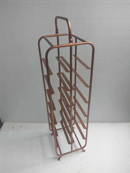 Industrial Copper Finished Wine Rack