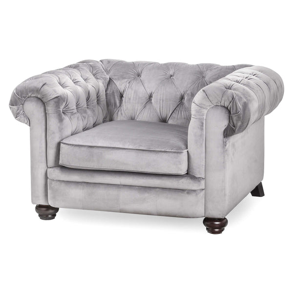Grey Velvet Chesterfield Chair