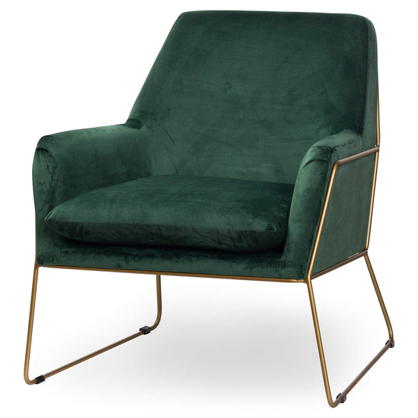 Velvet Contemporary Chair with Brass