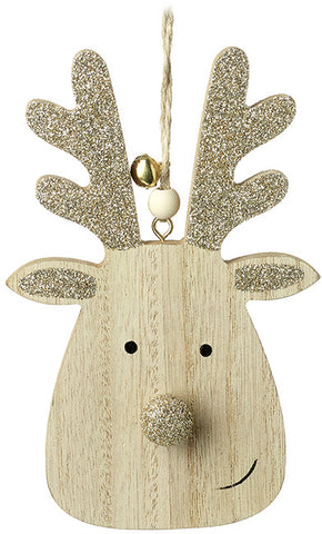 Hanging Wooden Reindeer Bauble