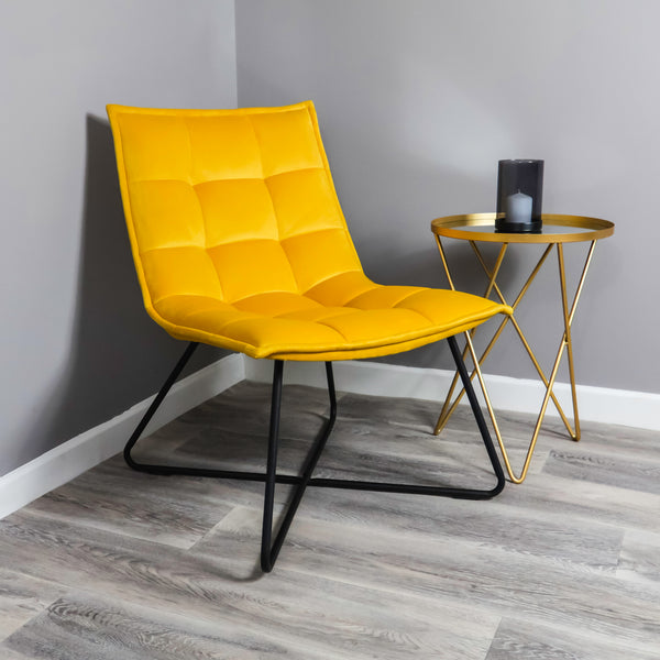 Mustard Yellow Velvet Armchair