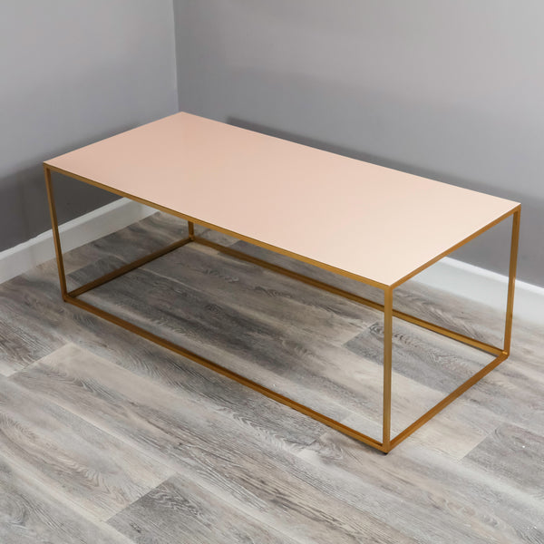 Gold Coffee Table in Pale Pink