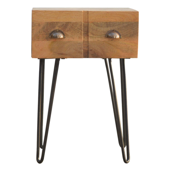 One Drawer Bedside Table with Iron Base