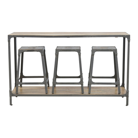 Hallway Console Table with 3 Nesting Stools