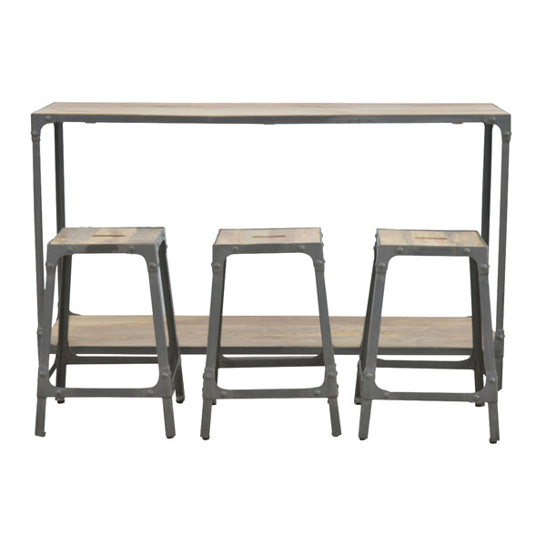 Hallway Console Table with 3 Nesting Stools