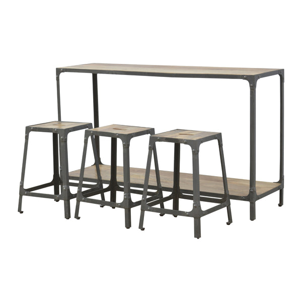 Hallway Console Table with 3 Nesting Stools