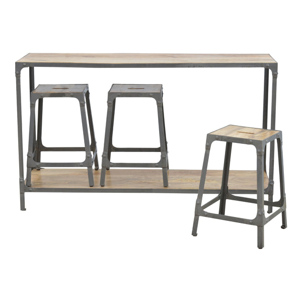 Hallway Console Table with 3 Nesting Stools