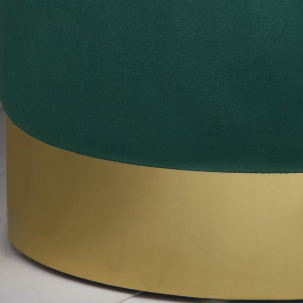 Round Velvet Stools with Gold Finish