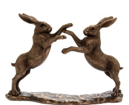 Boxing Bronze Hares