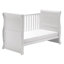 East Coast Alaska Sleigh Cot Bed with Drawer in White