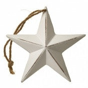 Hanging White Wooden Star