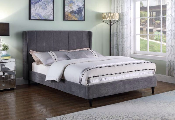 5" Grey Fabric Bed