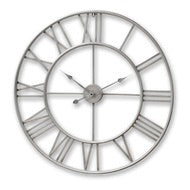 Large Silver Roman Numeral Clock