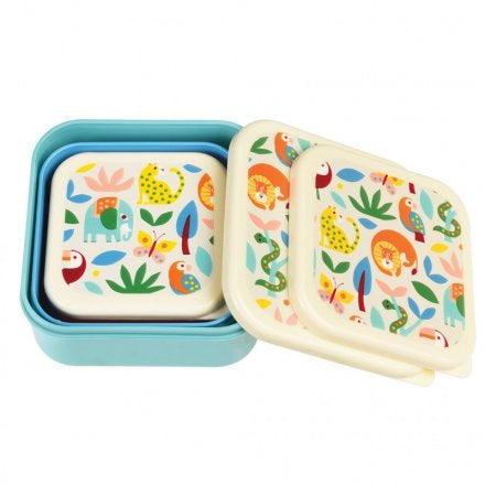 Bright and bold Animal Lunch Box Set of 3