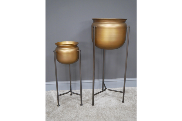 Large Bronze Planter on Frame