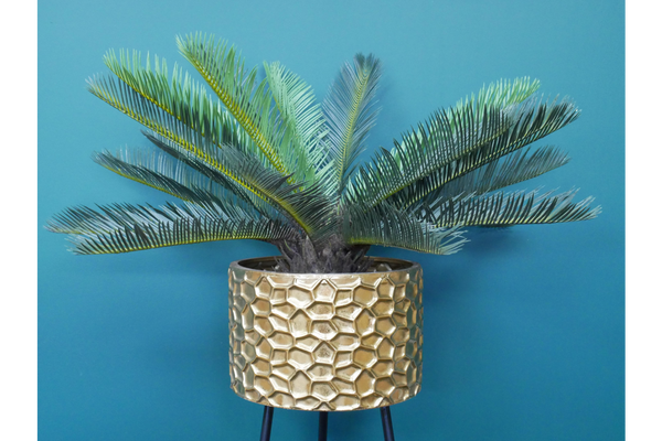 Gold Patterned Planter on Frame