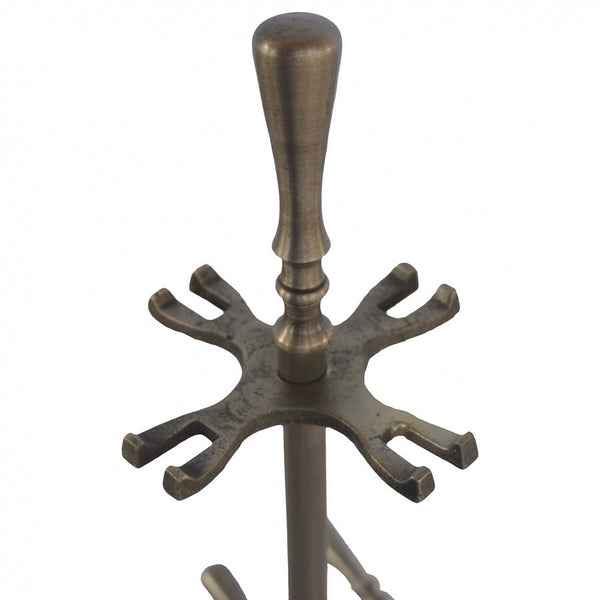 Pewter 4 piece fire companion set