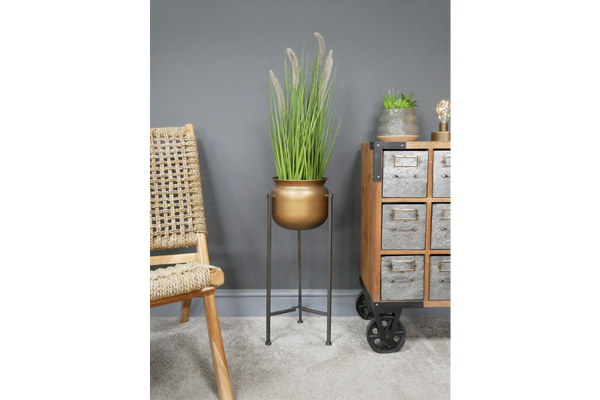 Large Bronze Planter on Frame