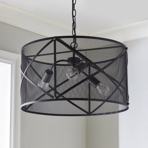 Industrial Cage Black Pendant Light