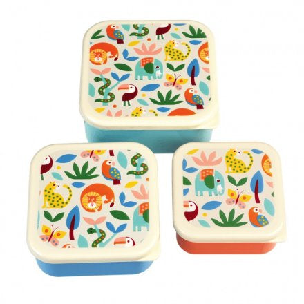 Bright and bold Animal Lunch Box Set of 3