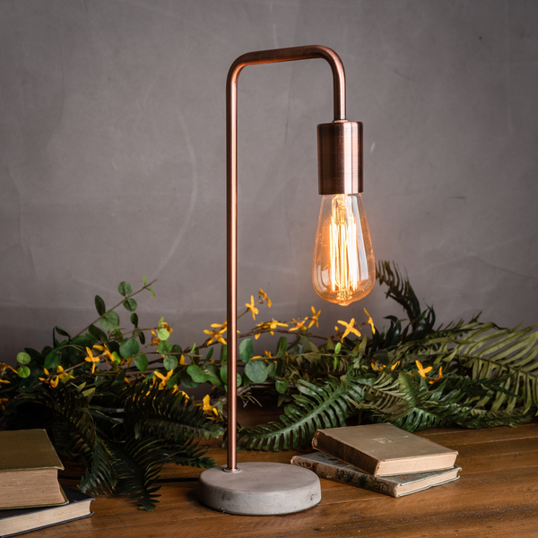 Copper Industrial Stone Based Lamp