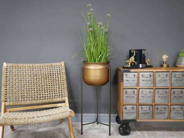 Large Bronze Planter on Frame