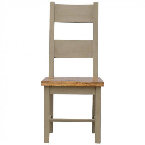 Hand Painted Dining Chair with Wooden Seat