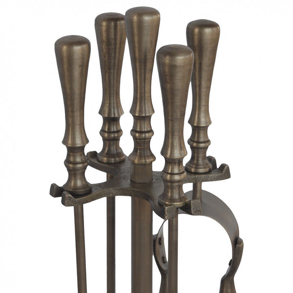 Pewter 4 piece fire companion set