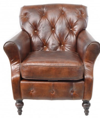Button Back leather Chair