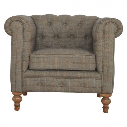 Tweed Chesterfield Chair