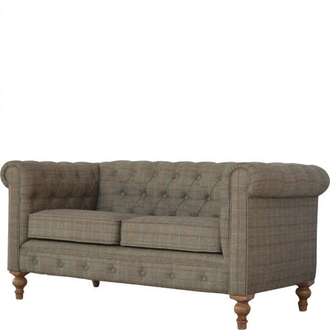 Tweed Chesterfield 2 Seater Sofa